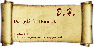 Domján Henrik névjegykártya